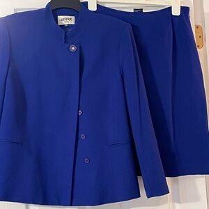 Kasper Petite Royal Blue Blazer and Skirt Set
